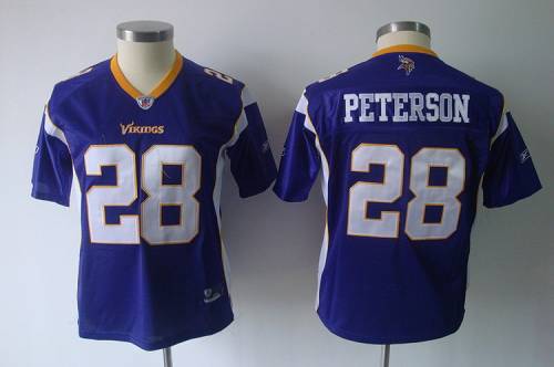 Vikings #28 Adrian Peterson Purple Women's Team Color Stitched NFL Jersey
